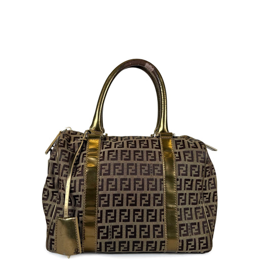 Fendi Zucchino Boston Small Bag