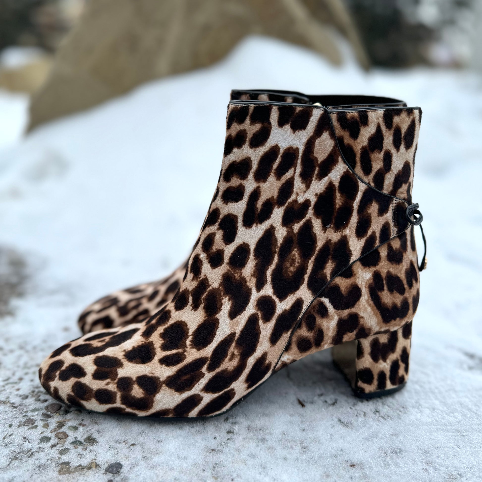 Tory burch store leopard ankle boots