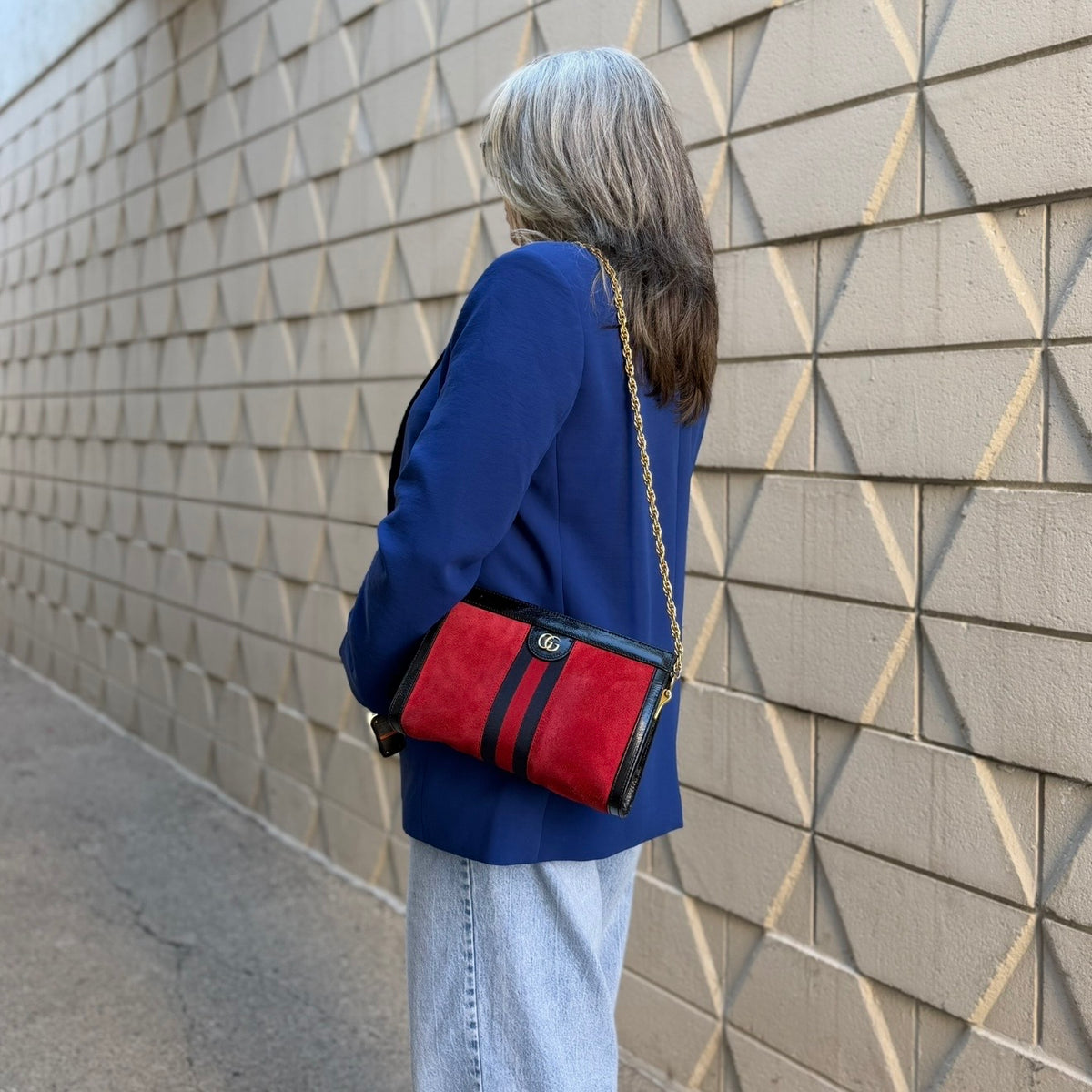 Gucci Ophidia Suede Web Small Bag