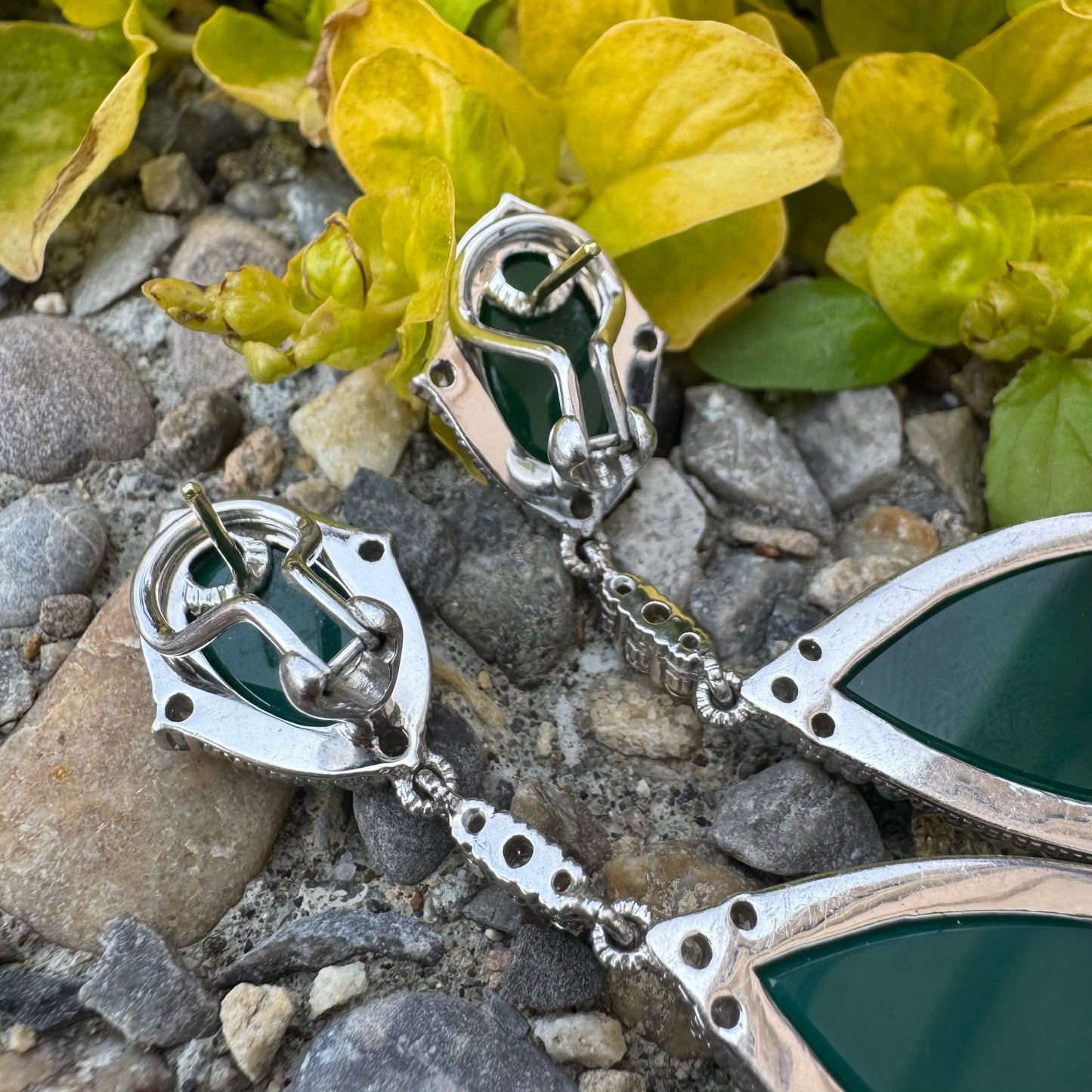 Judith Ripka Green Quartz Drop Earrings