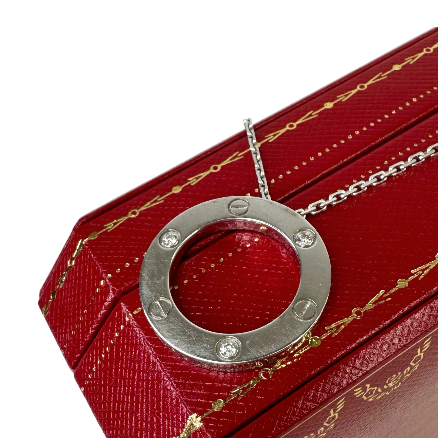 Cartier "Love" Circle Slider 18K White Gold Necklace
