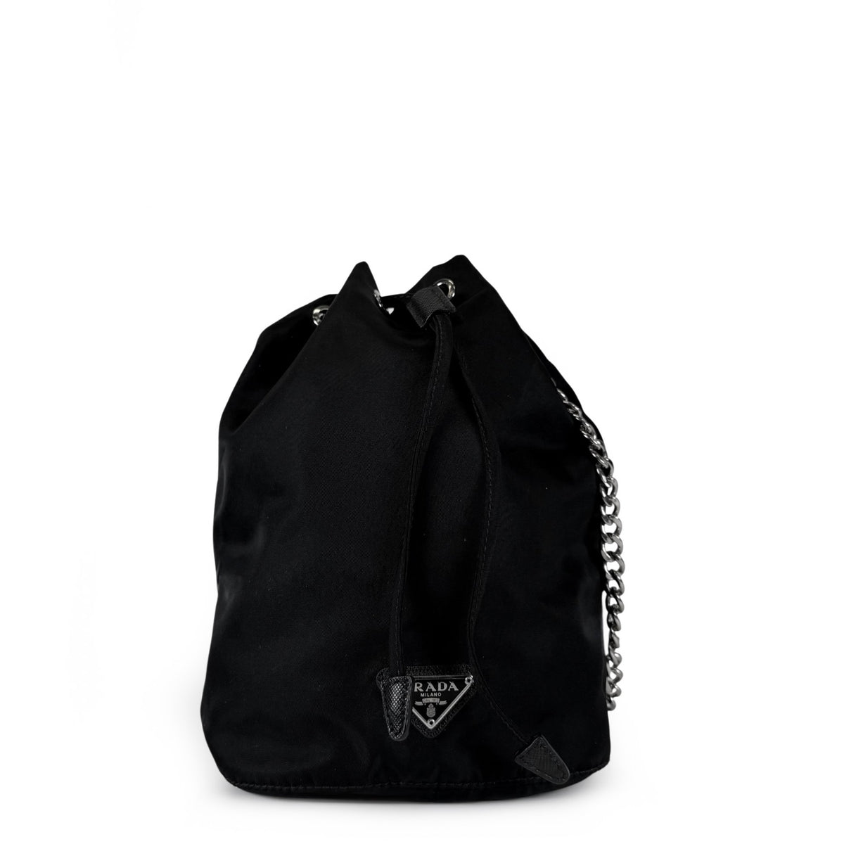 Prada Tessuto Nylon Chain Bucket Bag