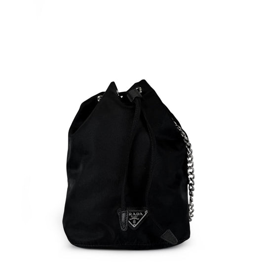 Prada Tessuto Nylon Chain Bucket Bag