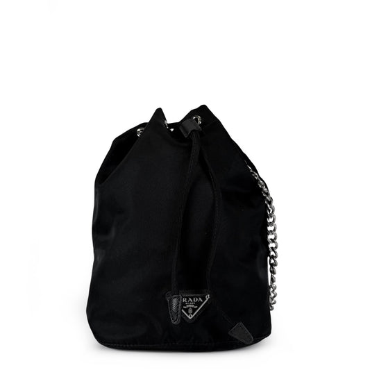 Prada Tessuto Nylon Chain Bucket Bag