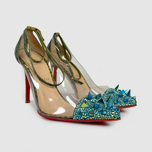 Christian Louboutin Just Picks Spike Snakeskin Pumps