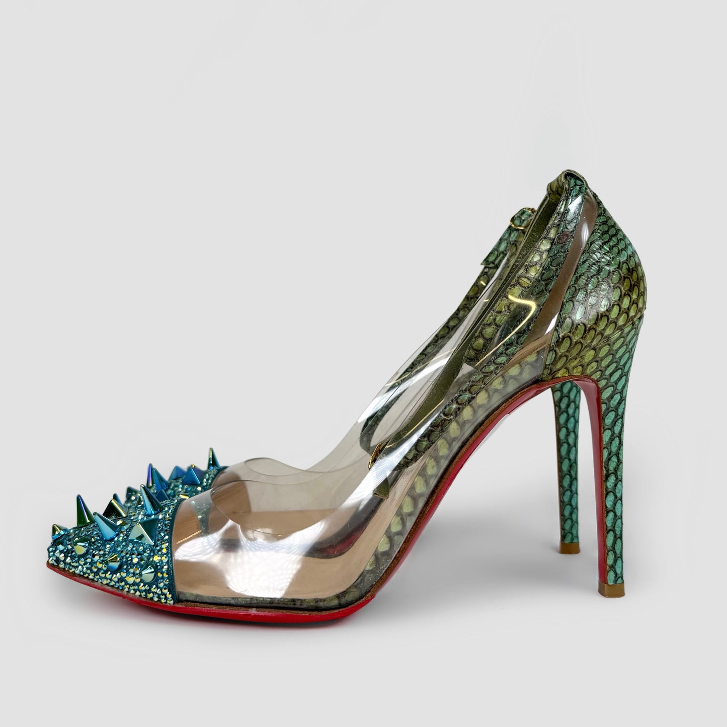 Christian Louboutin Just Picks Spike Snakeskin Pumps