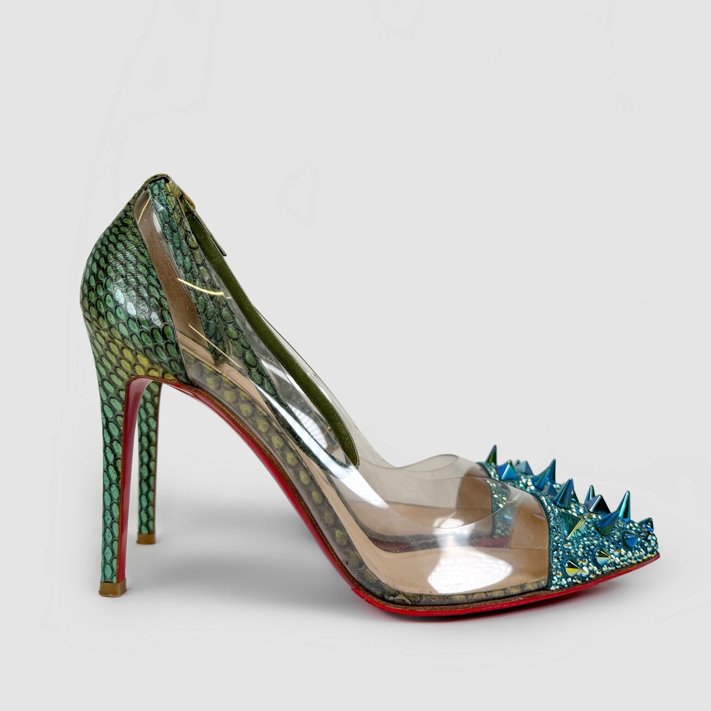 Christian Louboutin Just Picks Spike Snakeskin Pumps