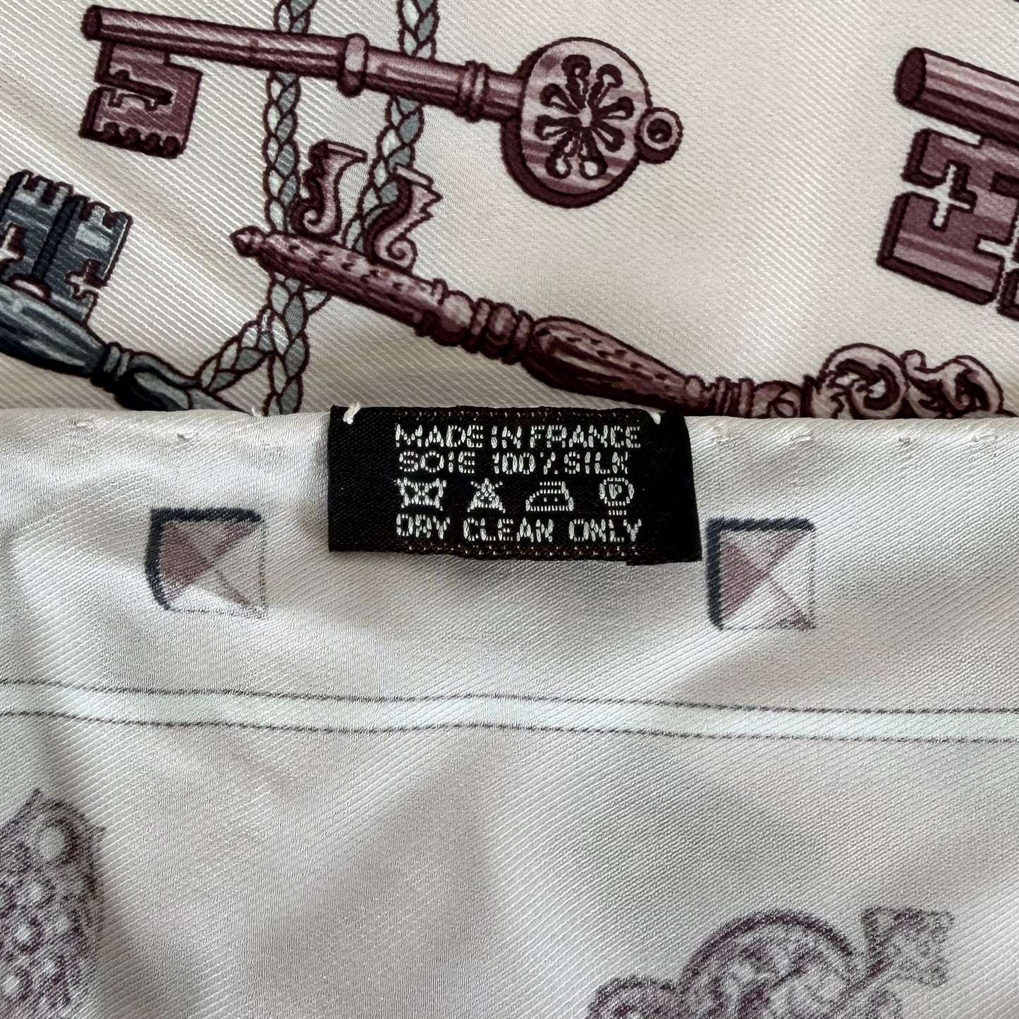 Hermès "Les Clés" Silk Triangle Scarf