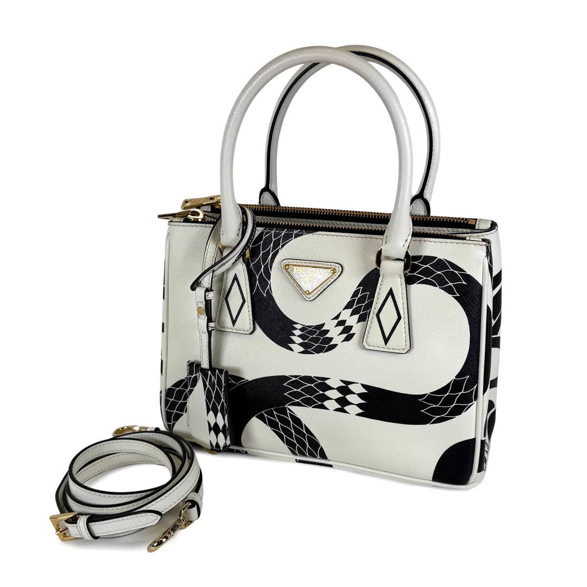 Prada Limited Edition Galleria Snake Print Tote Bag