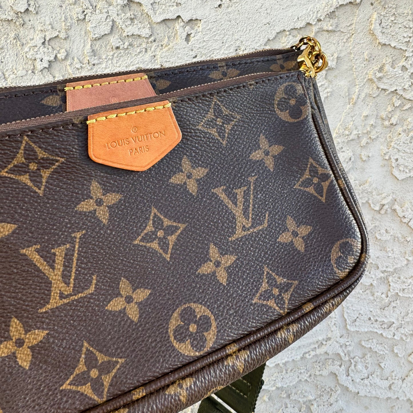 Louis Vuitton Monogram Khaki Green Multi Pochette