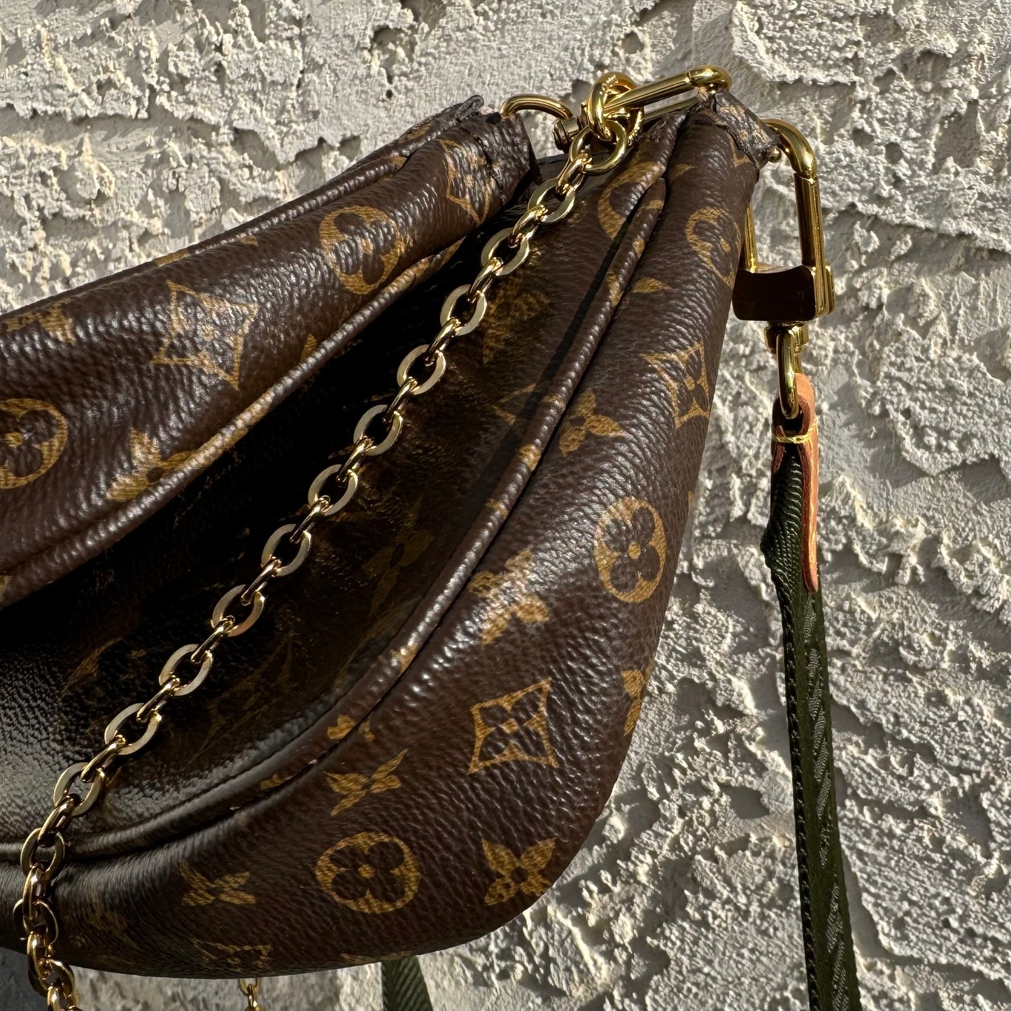 Louis Vuitton Monogram Khaki Green Multi Pochette