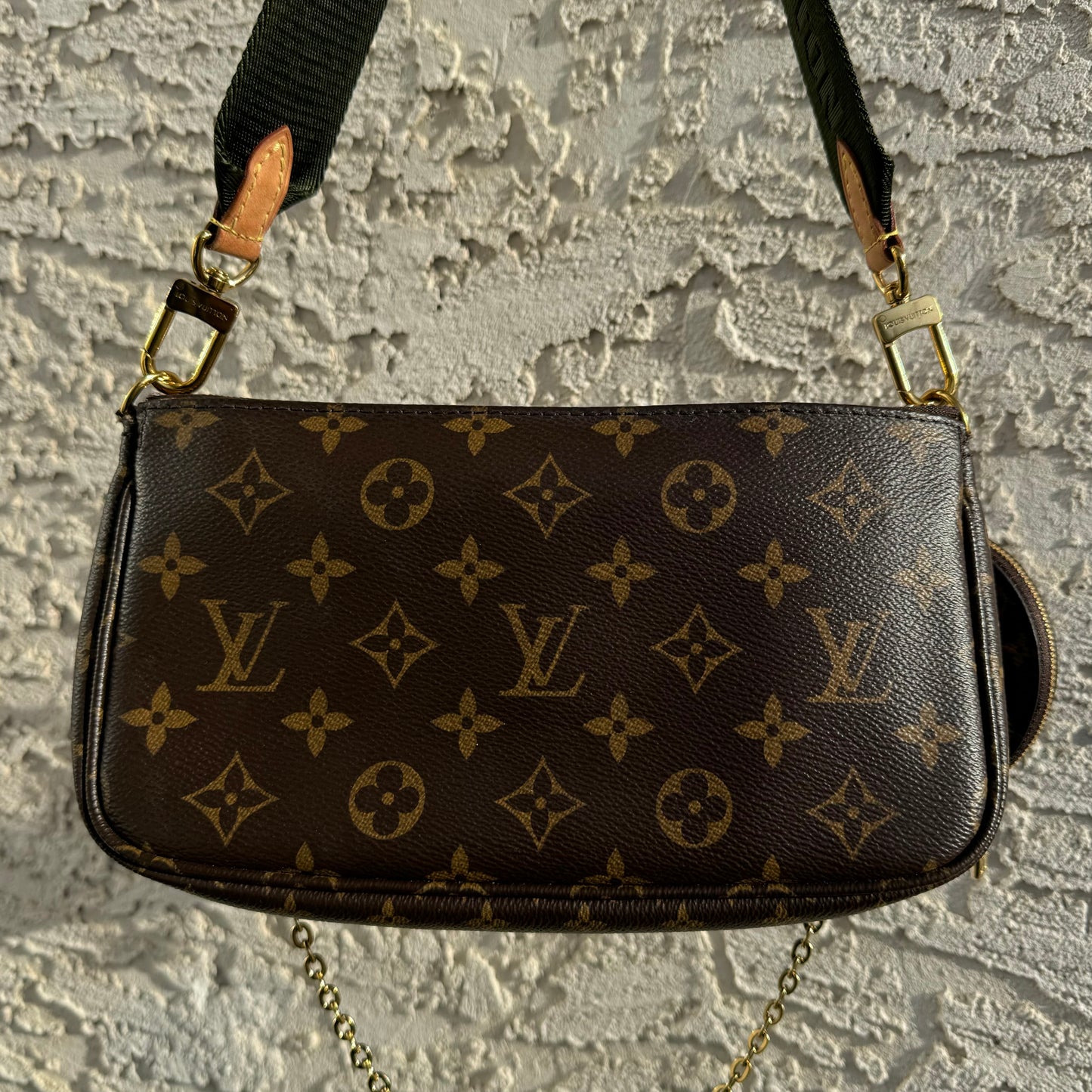 Louis Vuitton Monogram Khaki Green Multi Pochette