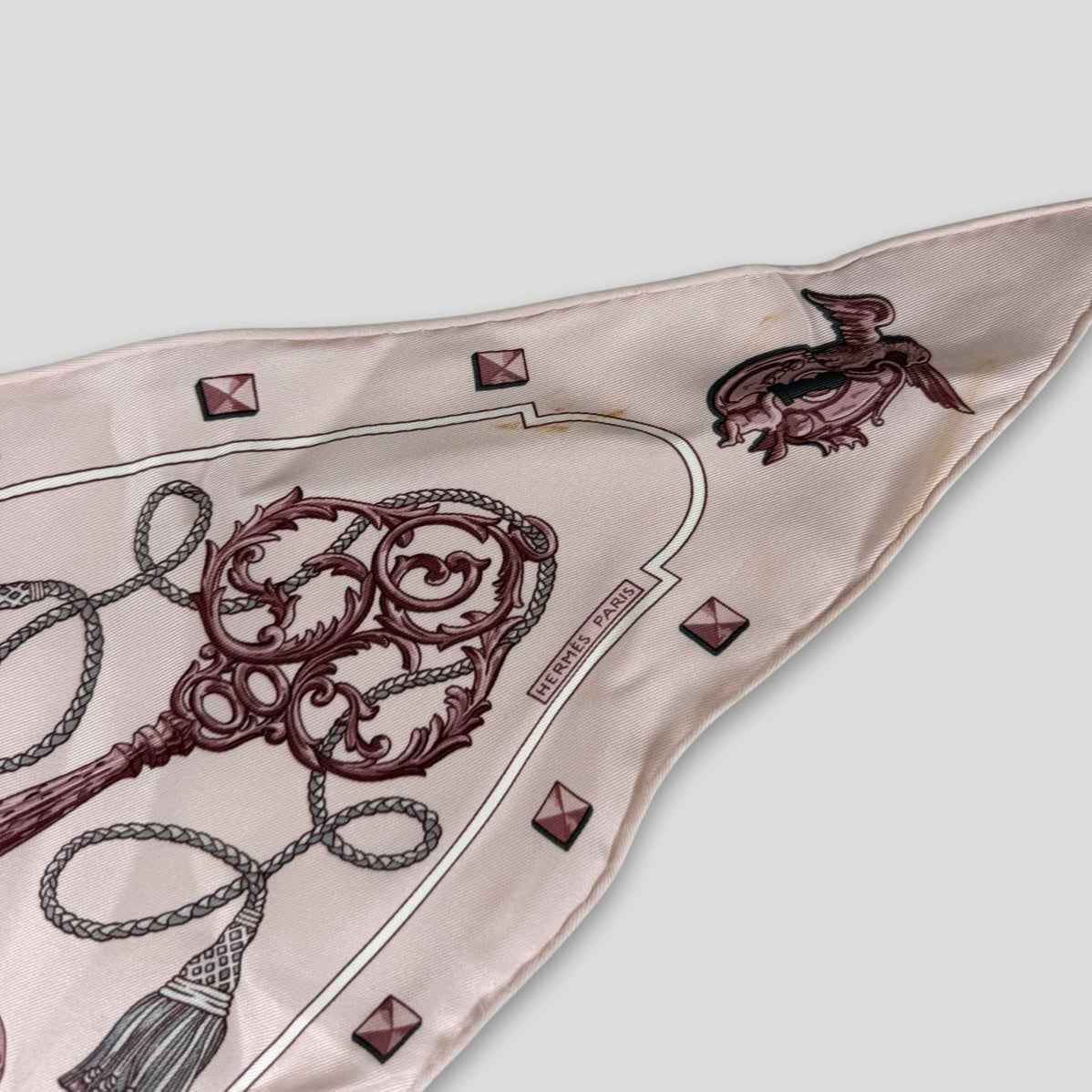 Hermès "Les Clés" Silk Triangle Scarf
