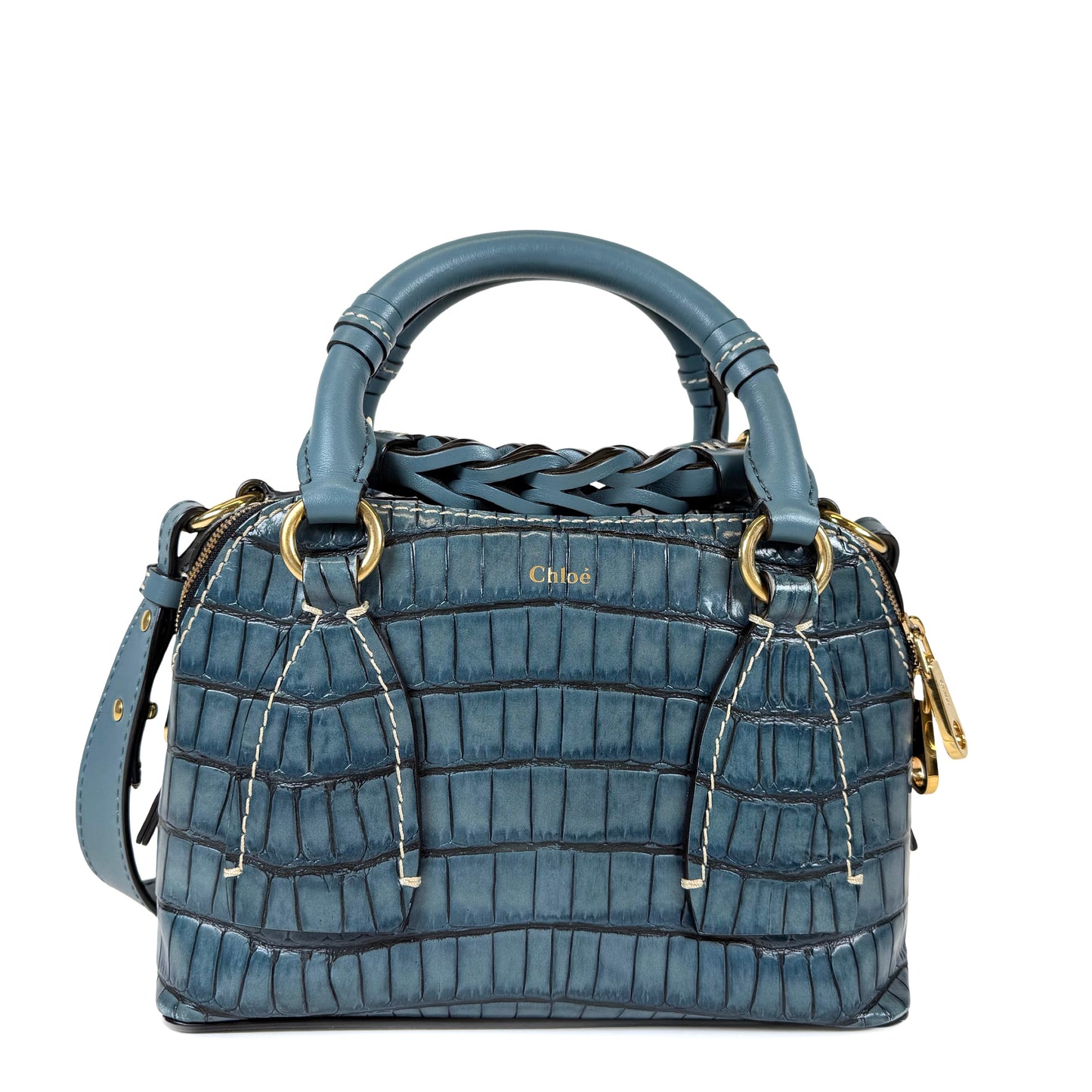 Chloé Small Daria Embossed Croc Bag