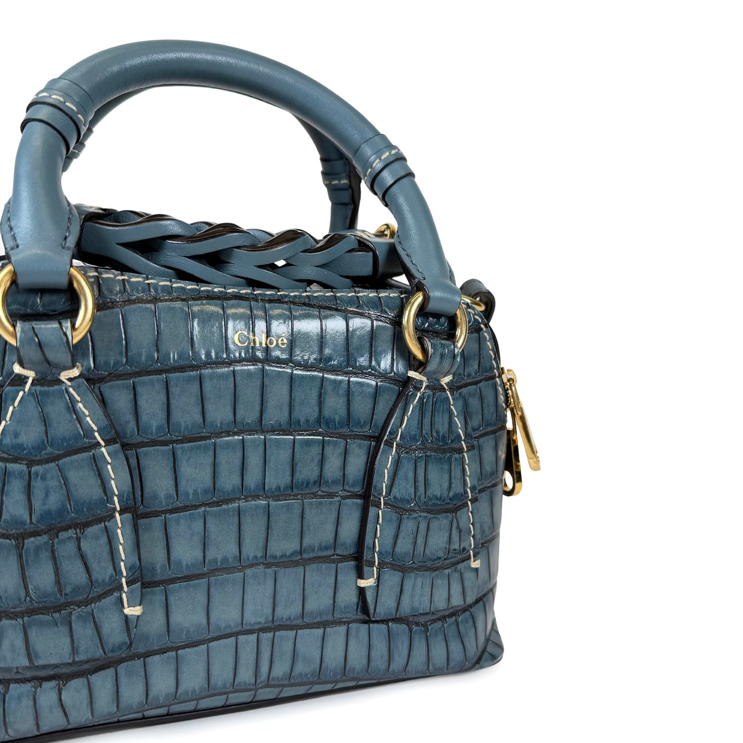 Chloé Small Daria Embossed Croc Bag