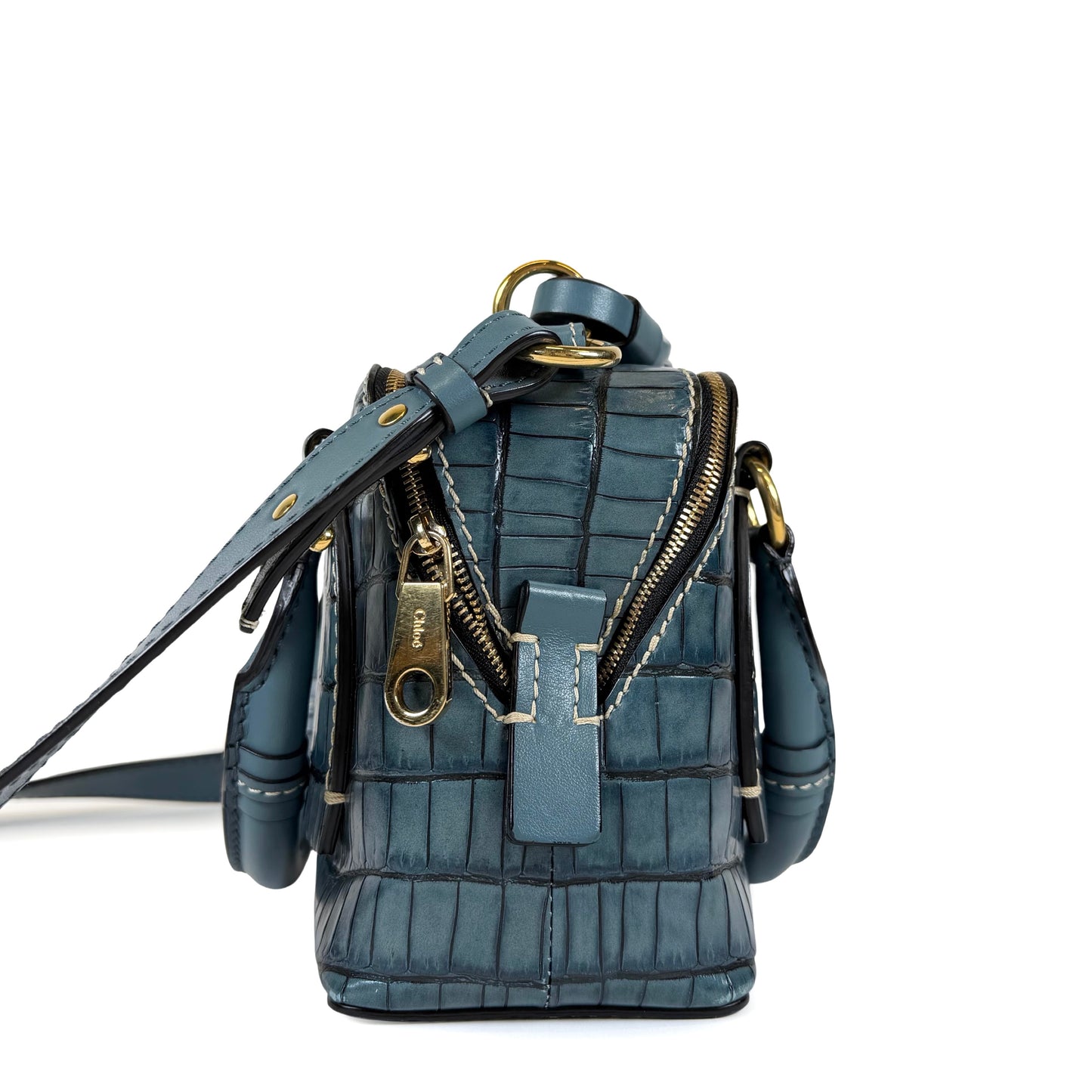 Chloé Small Daria Embossed Croc Bag