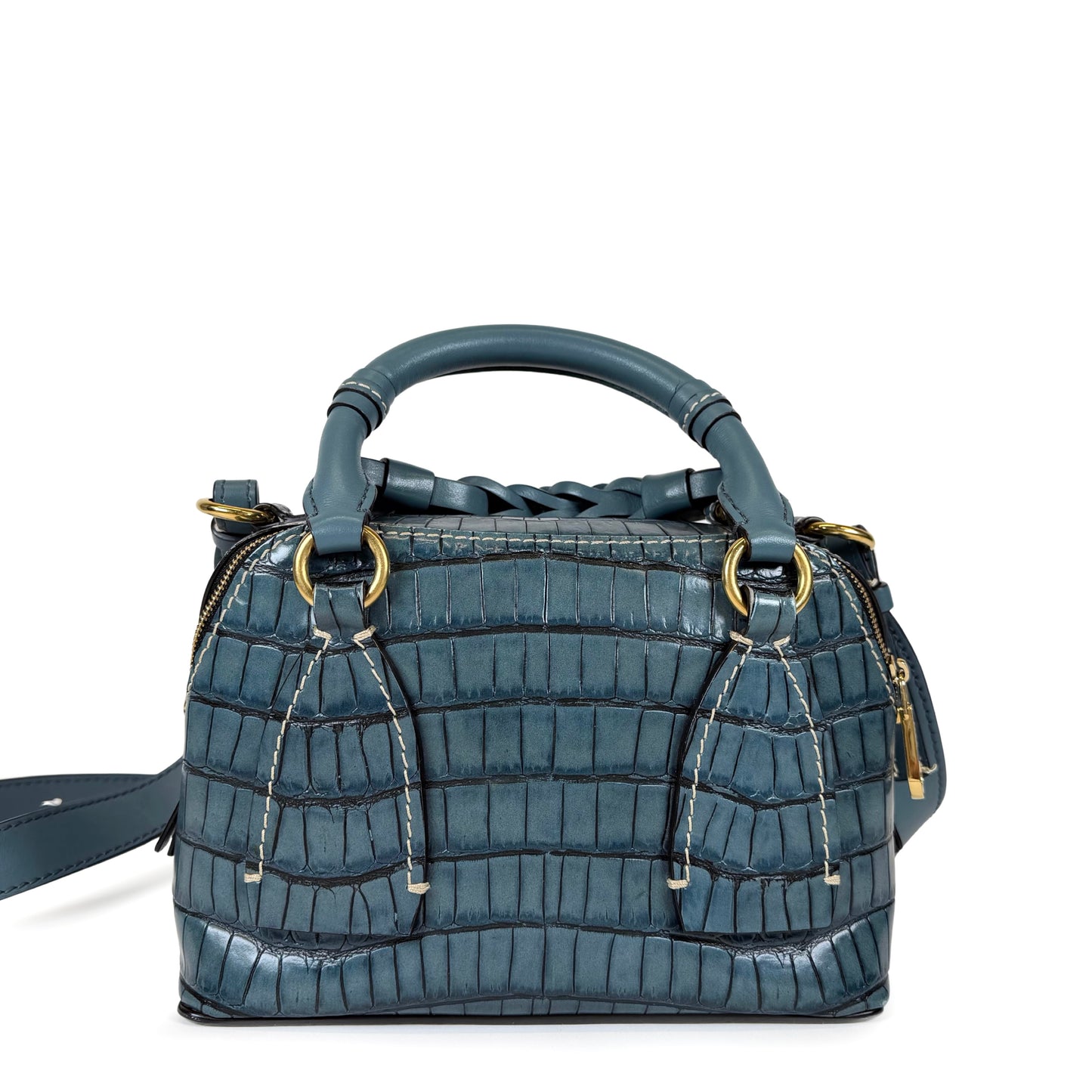 Chloé Small Daria Embossed Croc Bag