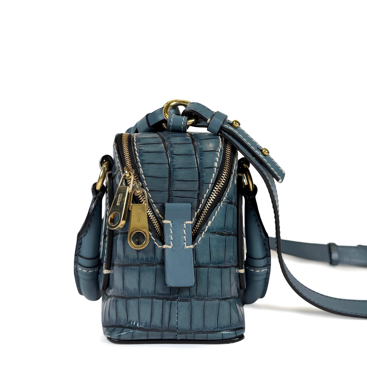 Chloé Small Daria Embossed Croc Bag
