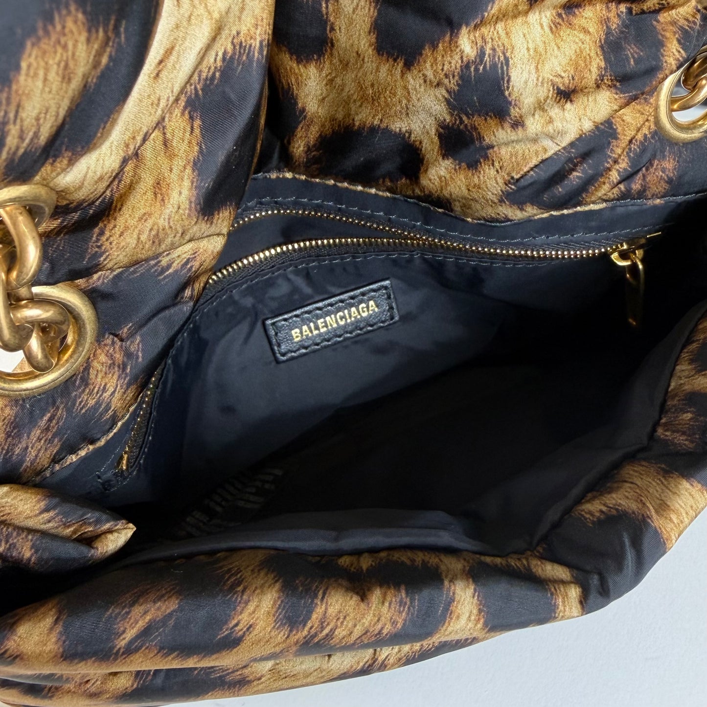 Balenciaga Monaco Leopard Print Mini Bag