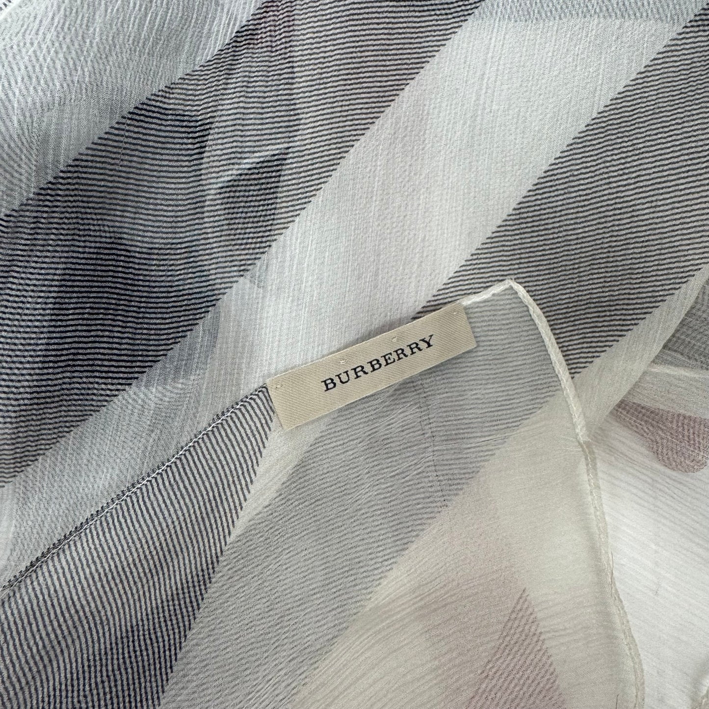 Burberry Silk Chiffon Check Scarf