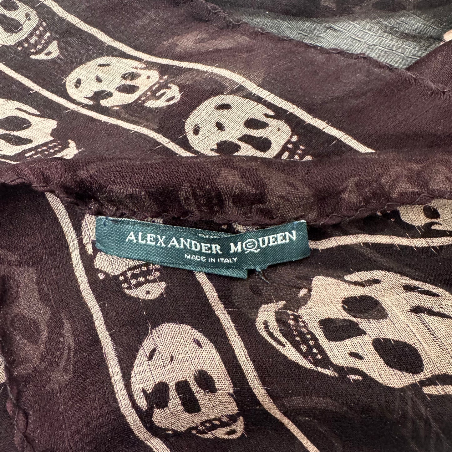 Alexander McQueen Burgundy Skull Scarf
