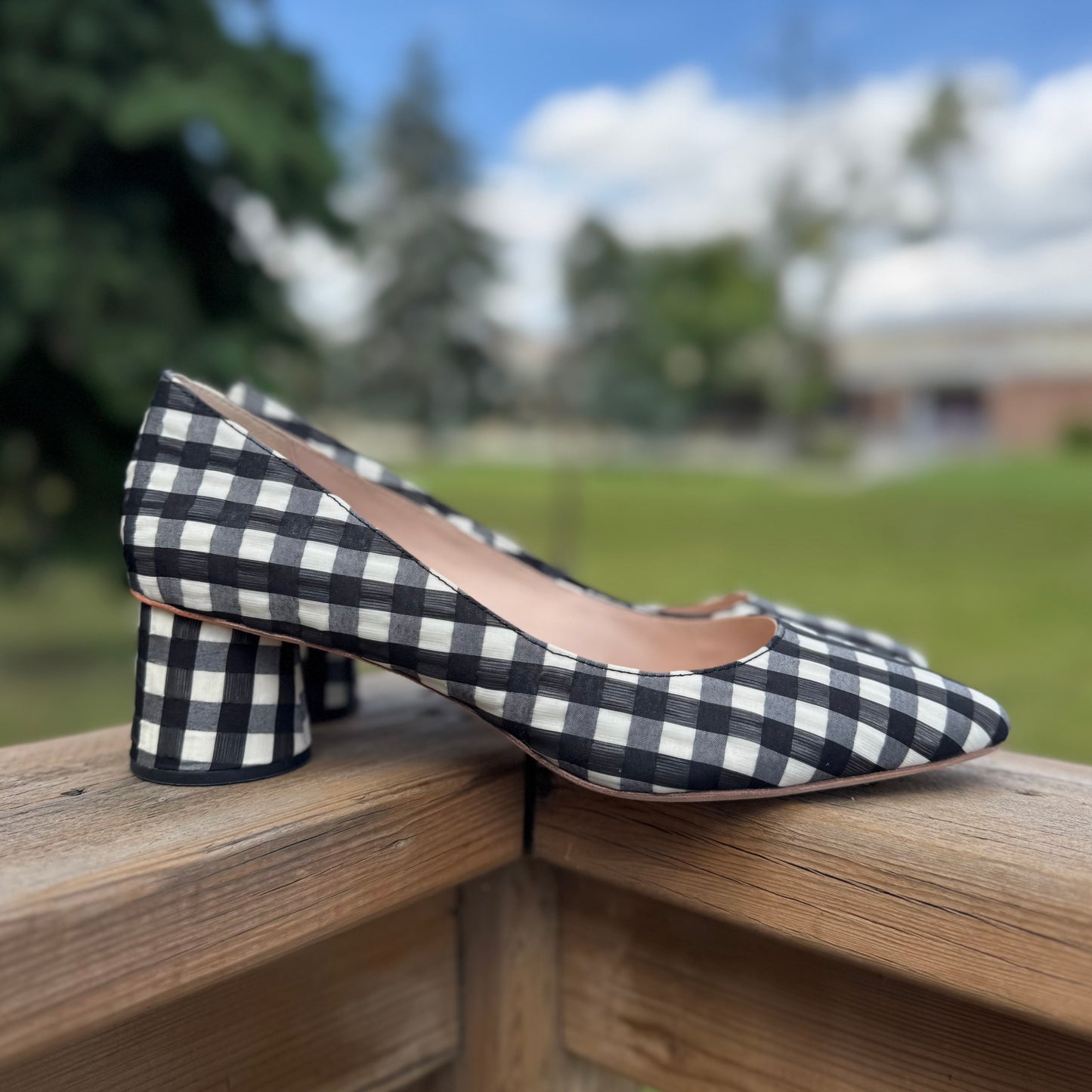 Loeffler Randall Fabric Check Pattern Shoes