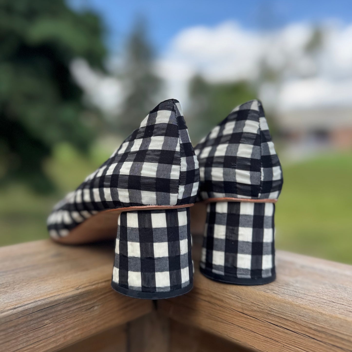 Loeffler Randall Fabric Check Pattern Shoes