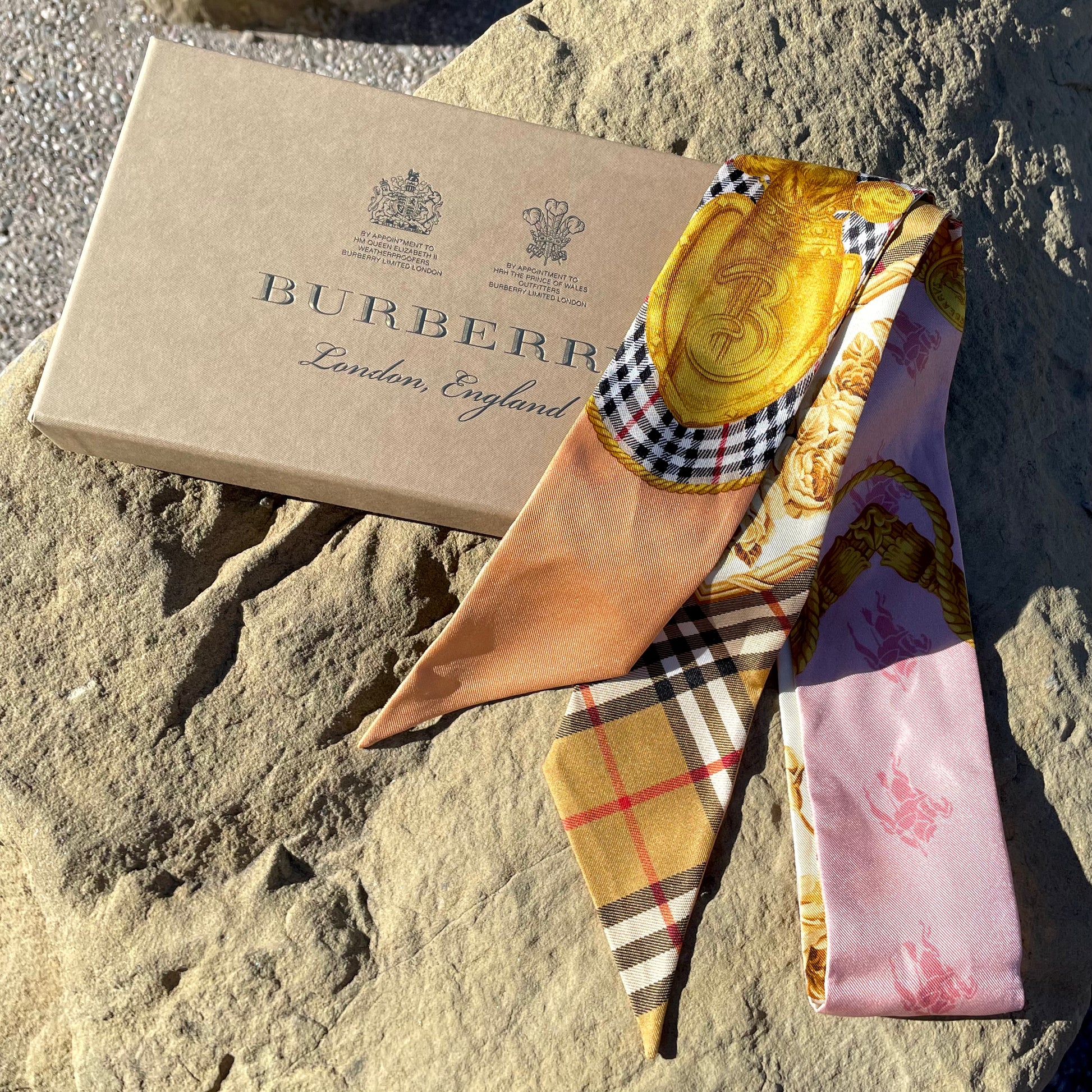 Burberry silk top skinny scarf