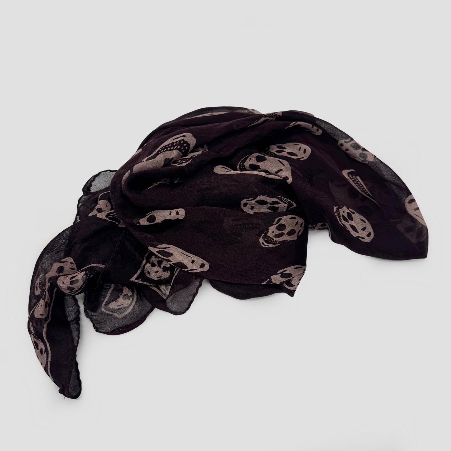 Alexander McQueen Burgundy Skull Scarf