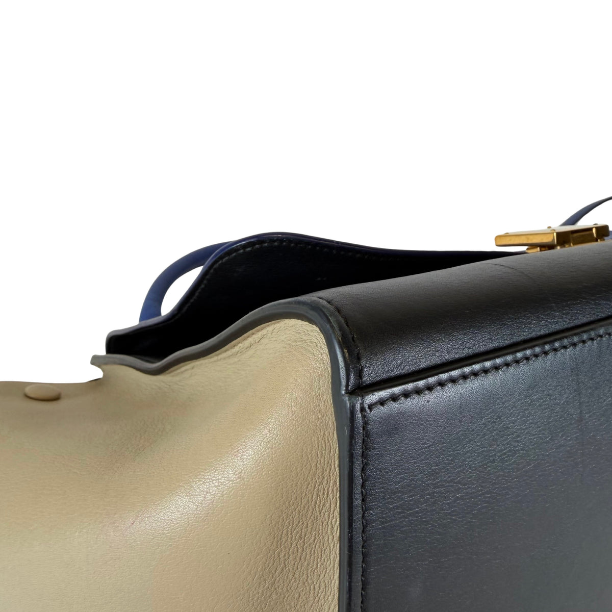 Celine Tricolor Leather Medium Trapeze Bag