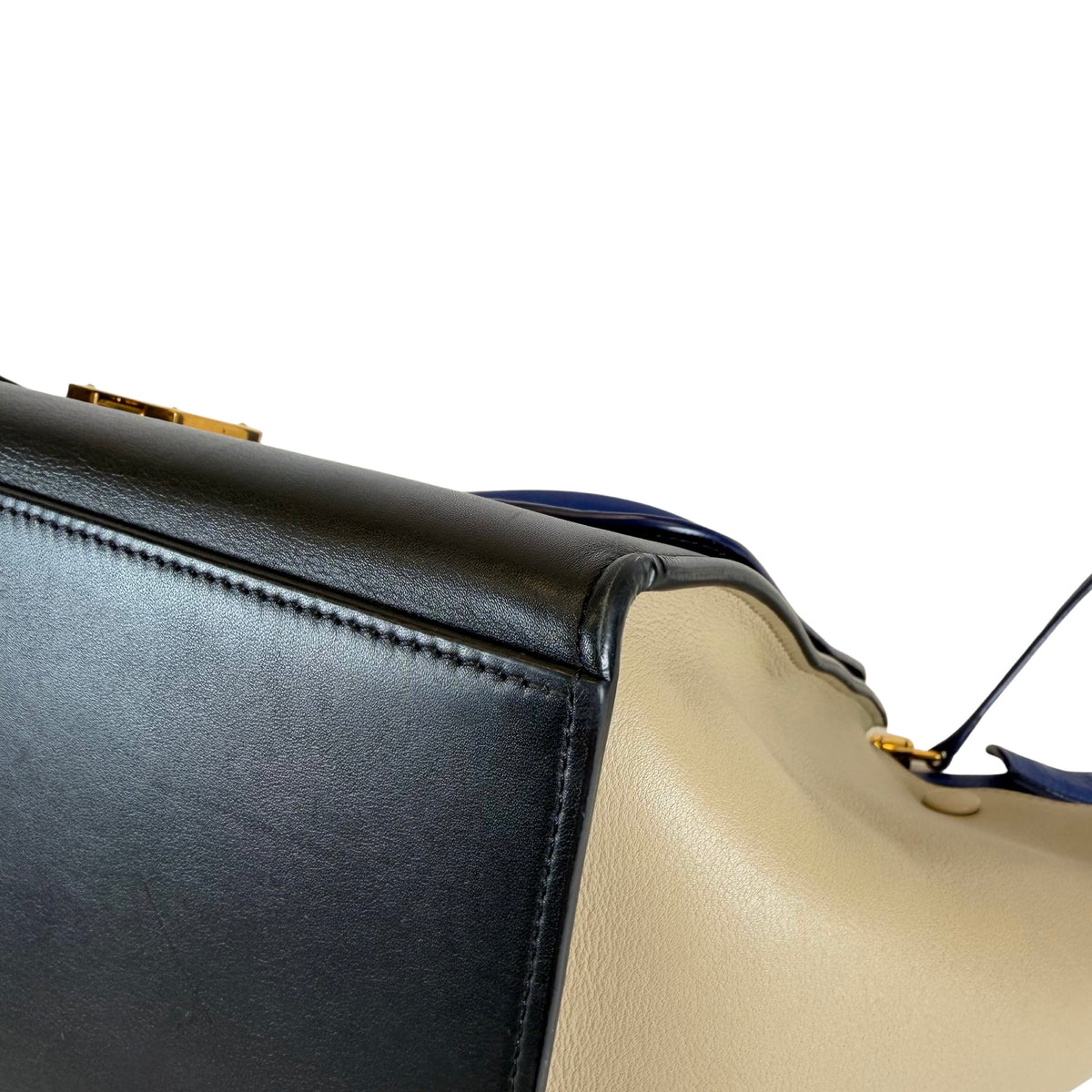 Celine Tricolor Leather Medium Trapeze Bag