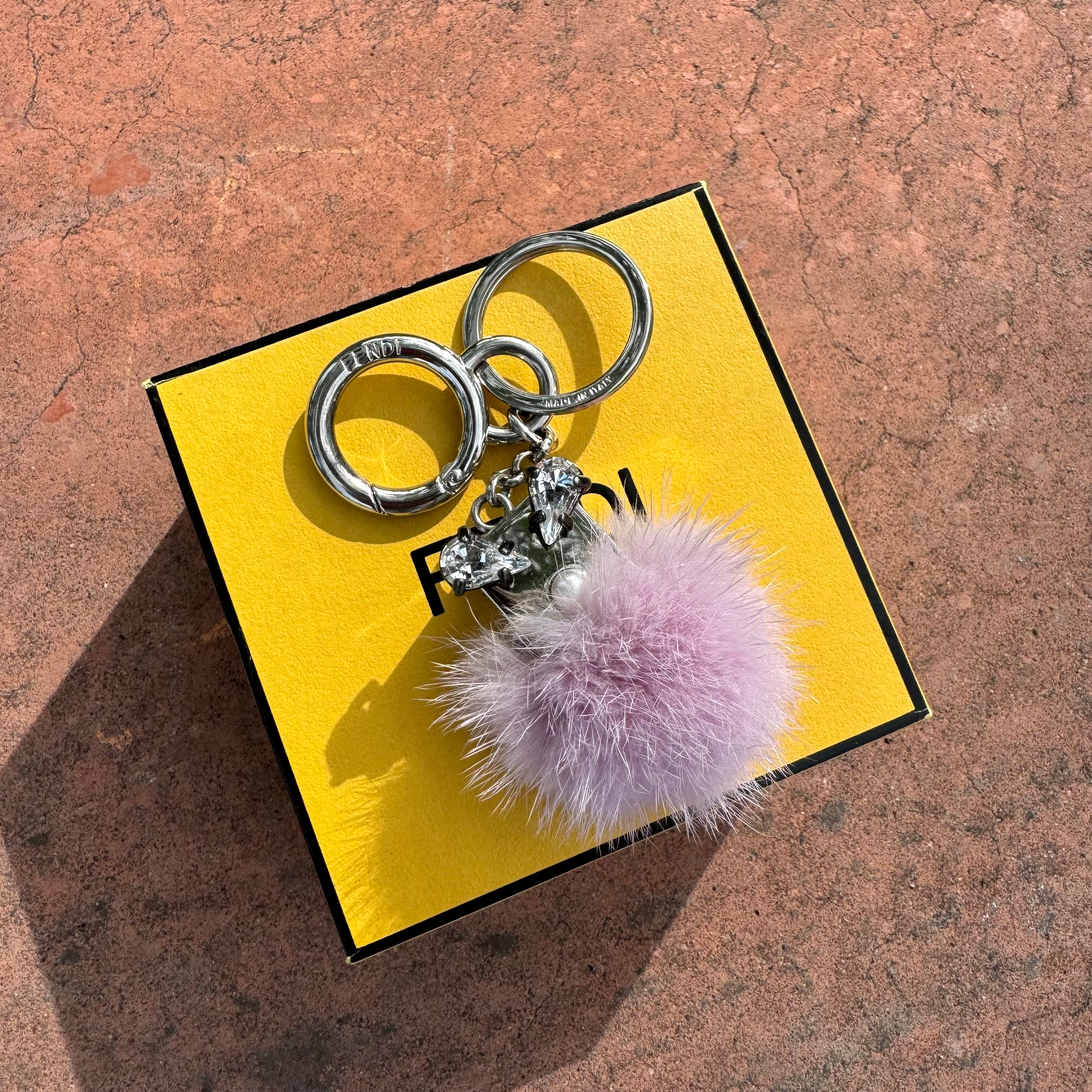 Fendi fluffy keychain hotsell