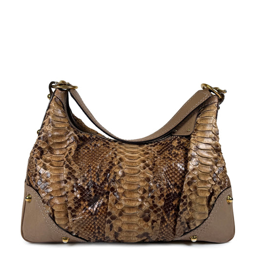 Gucci Jockey Python Hobo Bag
