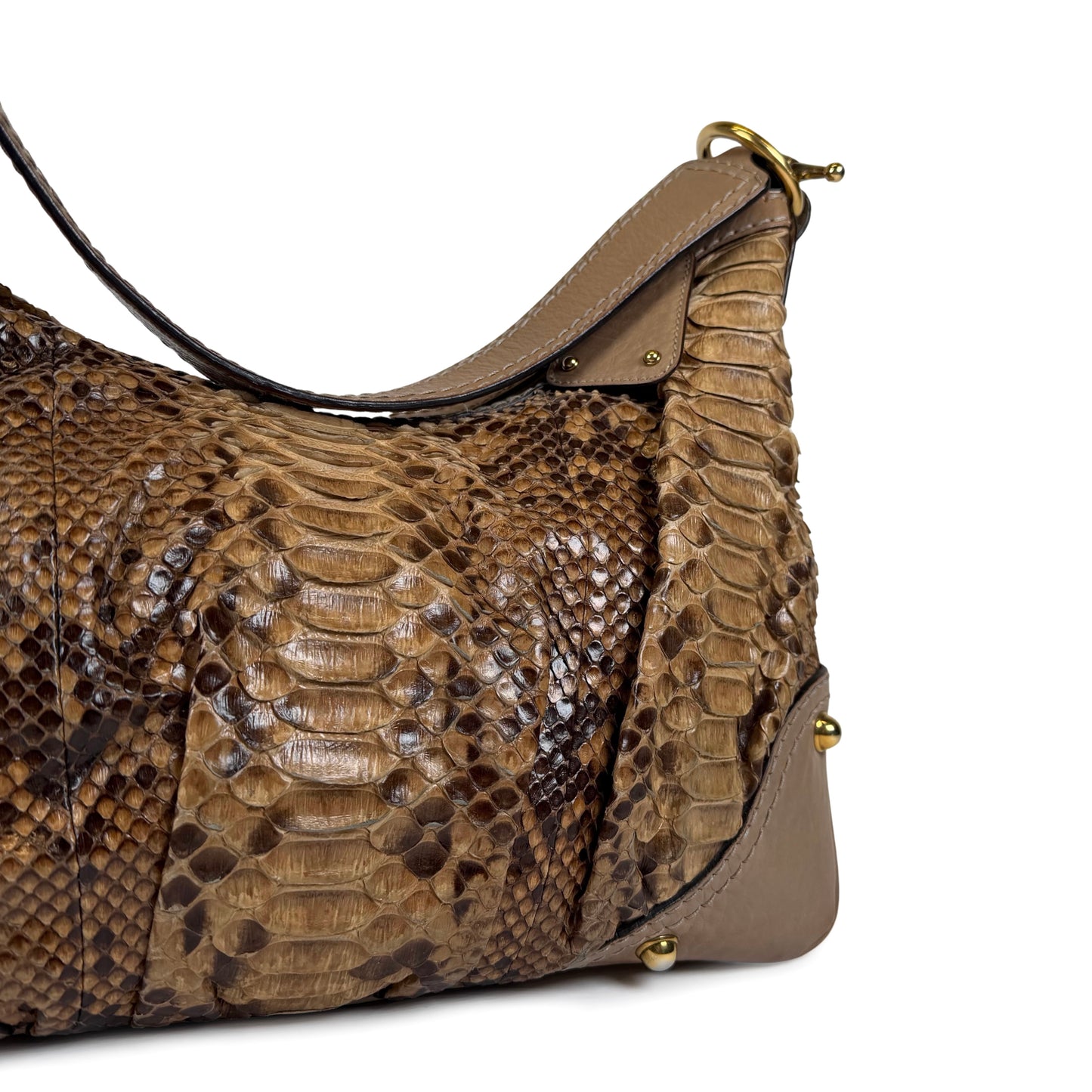 Gucci Jockey Python Hobo Bag