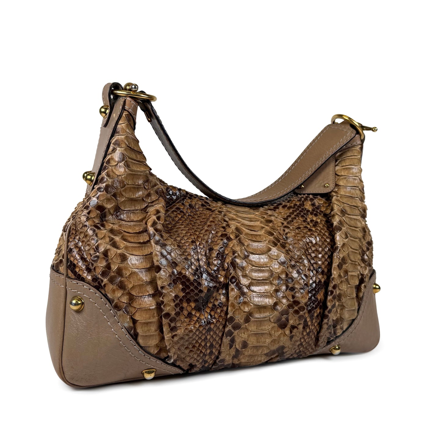 Gucci Jockey Python Hobo Bag