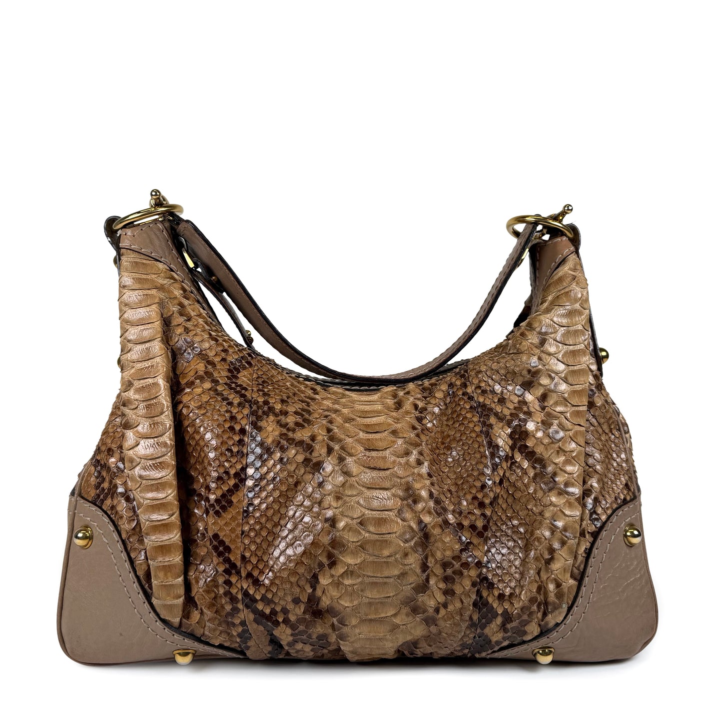 Gucci Jockey Python Hobo Bag