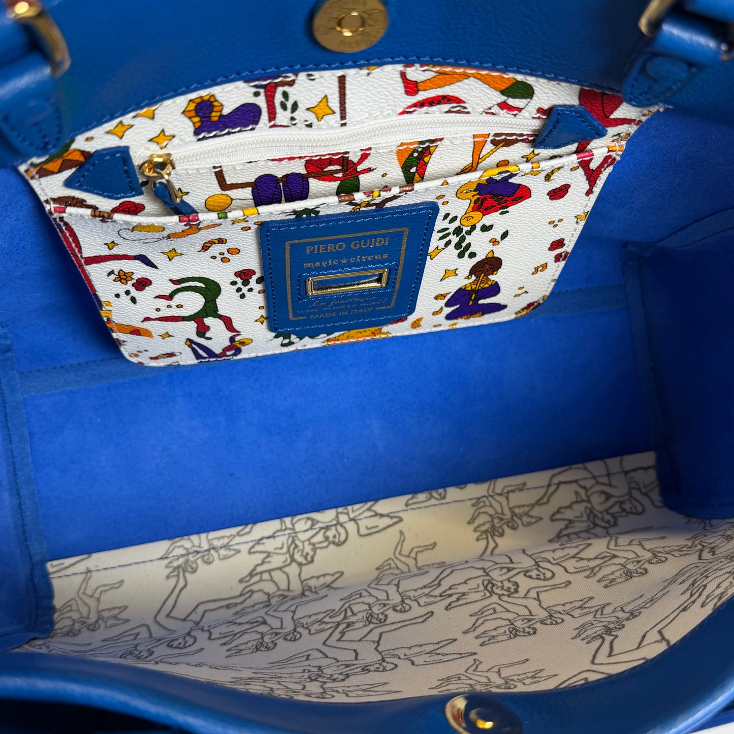 Piero Guidi Magic Circus Leather Tote Bag