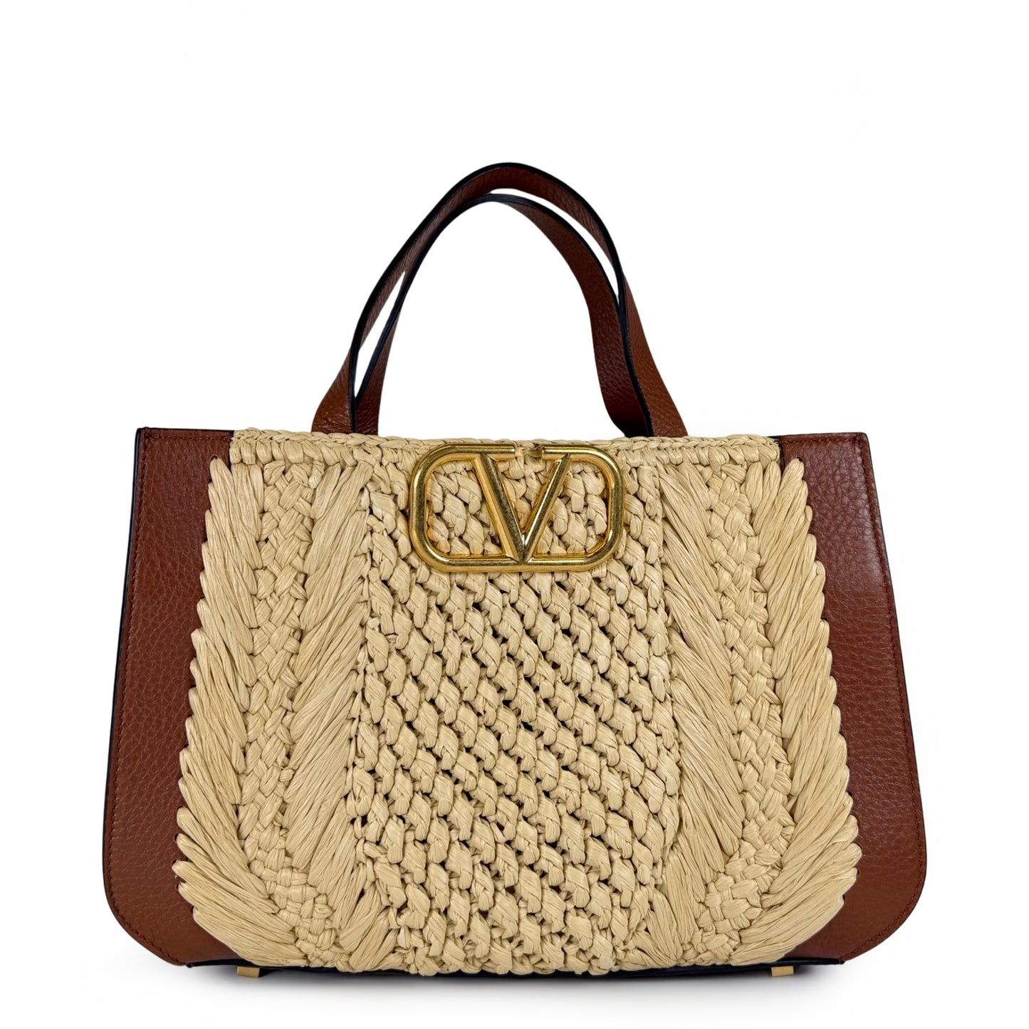 Valentino Garavani Raffia VLogo Signature Tote Bag