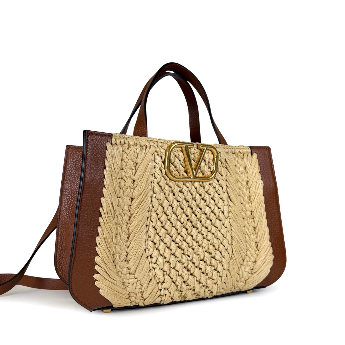 Valentino Garavani Raffia VLogo Signature Tote Bag