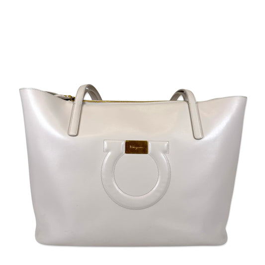 Ferragamo Gancini Bone Leather Tote