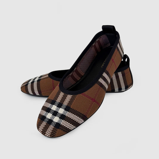 Burberry Ralf Check Knitted Ballerina Flats