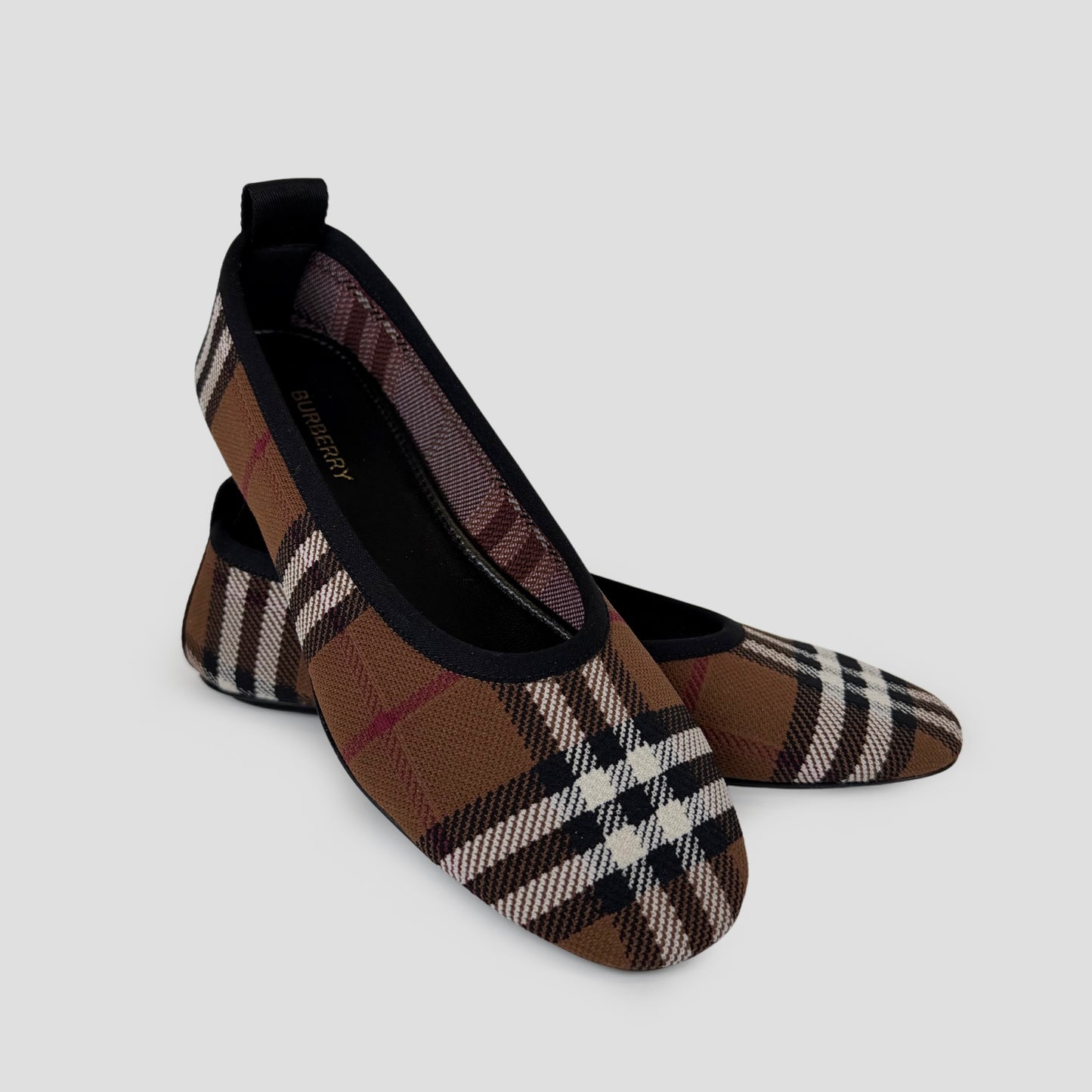 Burberry Ralf Check Knitted Ballerina Flats