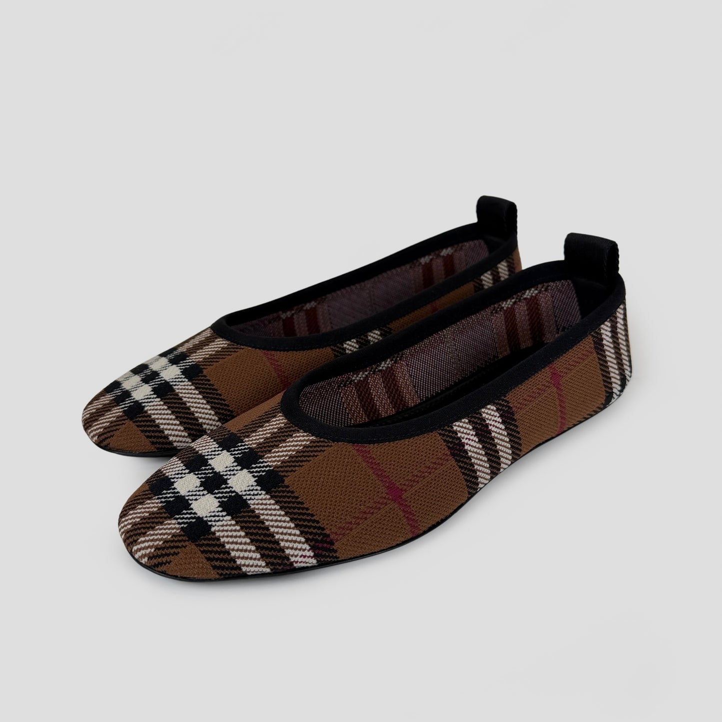 Burberry Ralf Check Knitted Ballerina Flats