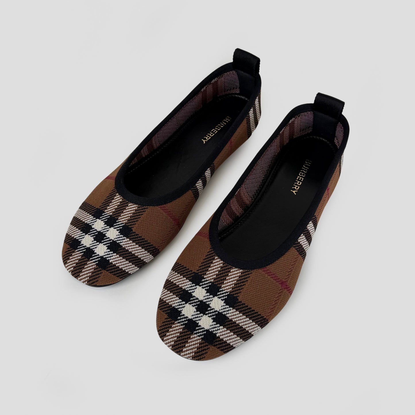 Burberry Ralf Check Knitted Ballerina Flats