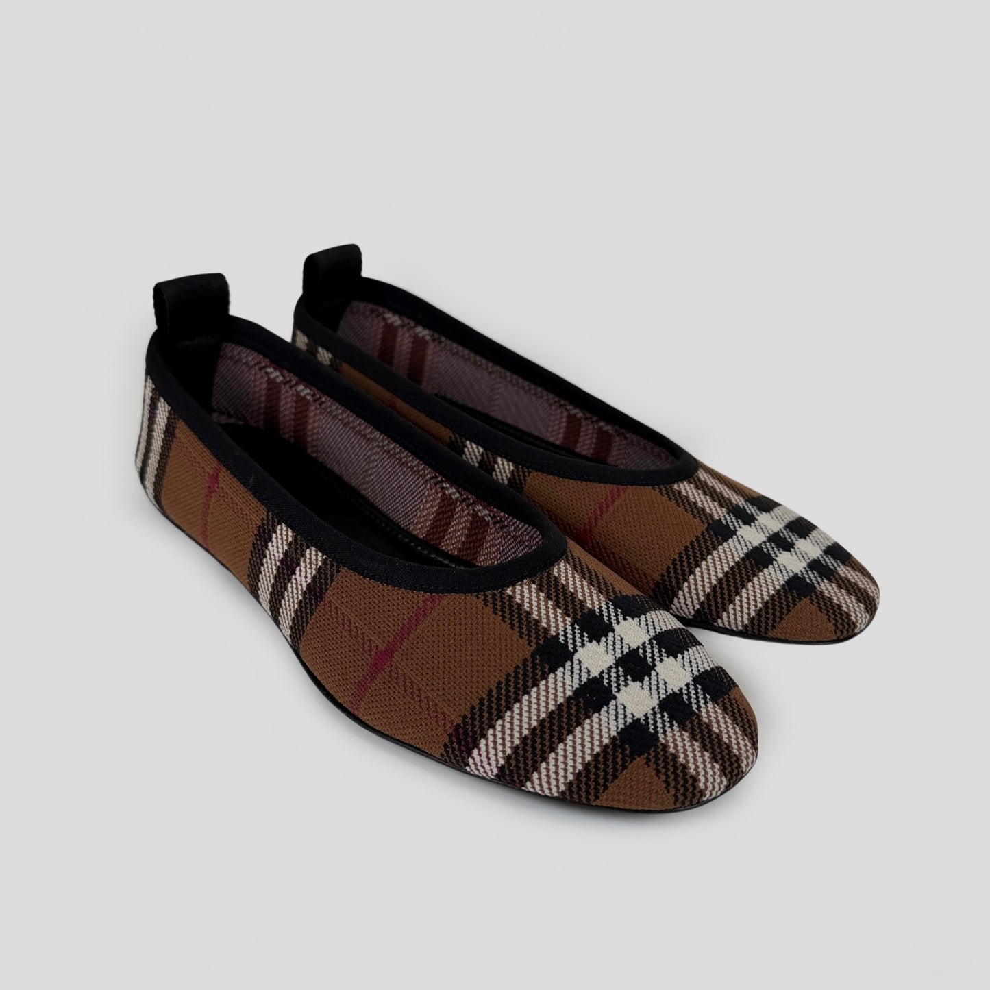Burberry Ralf Check Knitted Ballerina Flats