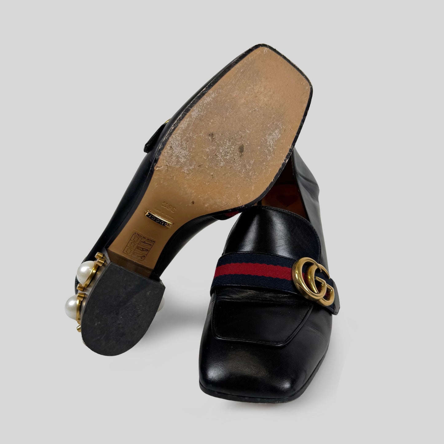 Gucci Pearl Peyton Marmont Heeled Loafers