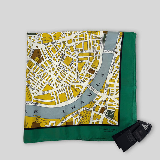 Burberry Prorsum London Map Silk Scarf