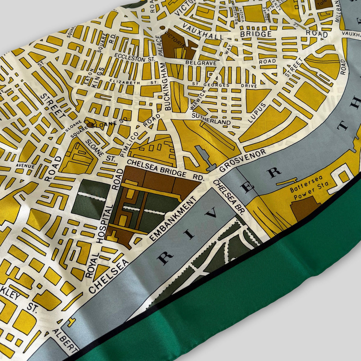 Burberry Prorsum London Map Silk Scarf