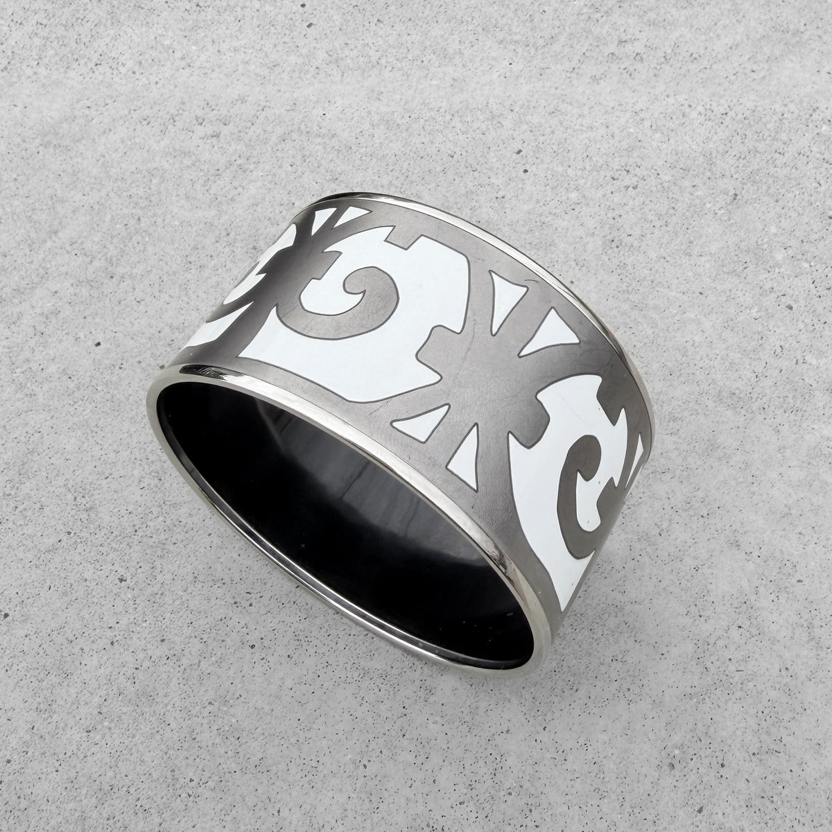 Hermès Balcons du Guadalquivir Extra Wide Enamel Bangle Bracelet