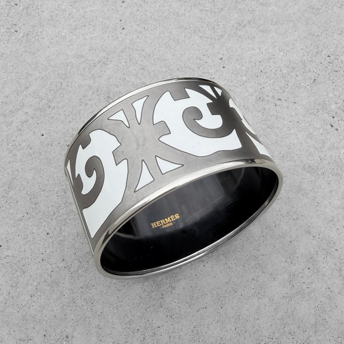 Hermès Balcons du Guadalquivir Extra Wide Enamel Bangle Bracelet
